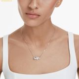  Dây Chuyền Swarovski Matrix pendant Baguette cut, Knot, White, Rhodium plated 5728553 