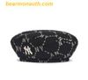  Mũ Nồi MLB Diamond Monogram Wool Jacquard Beret NY Black 3ACBMW126-50BKS 