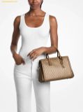  Túi Xách Michael Kors Laila Medium Metallic Signature Logo Satchel Husk 30F5G9IS2R 