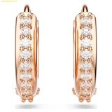  Bông Tai, Khuyên Tai Swarovski Matrix hoop earrings Round cut, White, Rose gold-tone plated 5690669 