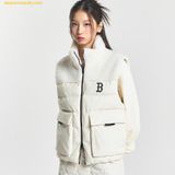  Áo Ghile Phao MLB Woven Mix Fleece Vest BOS (D.Cream) 3AFDB0246-43CRD Trắng Kem 