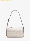  Túi Đeo Vai Michael Kors Jet Set Medium Signature Logo Pochette Vanilla Luggage 38H3GJ6U8B 