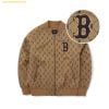 Áo Khoác Bomber MLB Diamond Monogram Jacquard Baseball Jumper B (Beige) 3AJPM0224-43BGS Màu Nâu