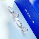  Bông Tai Swarovski Una drop earrings Round cut, White, Rhodium plated 5504652 
