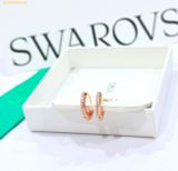  Bông Tai, Khuyên Tai Swarovski Matrix hoop earrings Round cut, White, Rose gold-tone plated 5690669 