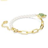  Vòng Tay, Lắc Tay Swarovski Teddy bracelet Crystal pearl, Bear, Green, Gold-tone plated 5669167 