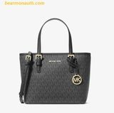 Túi Tote Michael Kors Jet Set Travel Extra-Small Logo Top-Zip Tote Bag Đen Logo 35T9GTVT0B 
