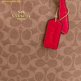  Túi Tote Coach Fiona Zip Tote Bag In Signature Canvas Carnation CBT18 - Maple 