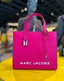  Túi Tote Marc Jacobs Mini Grind Coated Leather Tote Hồng Đậm 