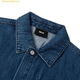  Áo Sơ Mi MLB men and women couple denim shirt fashion casual big logo jacket 3ADRB0743-50INS 