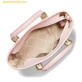  Túi Tote Mini Michael Kors Jet Set Travel Extra Small Logo Top-Zip Tote Bag Powder Blush Trắng Logo 