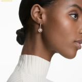  Bông Tai, Khuyên Tai Swarovski Una drop earrings Round cut, White, Rose gold-tone plated 5504753 