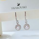  Bông Tai, Khuyên Tai Swarovski Una Angelic Drop Earrings Round Cut, White, Rhodium Plated 5142721 