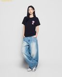  Áo Phông ADLV Fuzzy Font Rabbit Đen 