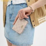  Ví Gập Coach Card Holder Wallet In Blocked Signature Canvas Sand CZ446 