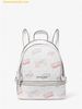 Balo Mini Michael Kors Rhea Extra-Small Printed Signature Logo Backpack Màu Trắng
