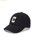  Mũ Lưỡi Trai MLB Basic Canvas Leather Logo Structure Ball Cap CLE 3ACPVL94N-45BKS Màu Đen 