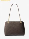  Túi Tote Michael Kors Soho Medium Signature Logo Tote Bag Brown 