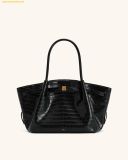  Túi Xách JW PEI Hana Medium Tote Bag - Black Croc 
