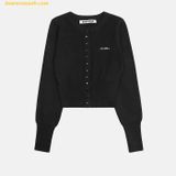  Áo Khoác Cardigan BADBLOOD Pure Classic Button-Up Round Cardigan - Black w-cdg24-047 Đen 