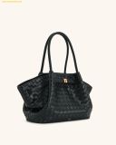  Túi Xách JW PEI Hana Medium Weave Texture Tote Bag Màu Đen 