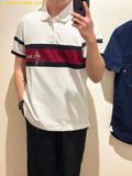  Áo Polo Tommy Hilfiger Men Colourblocked Polo Collar Applique T-shirt Trắng 