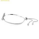  Lắc Tay , Vòng Tay Swarovski Iconic Swan Bangle Swan, White, Rhodium Plated 5649772 