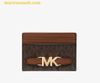  Ví Thẻ Michael Kors Large Reed card holder with logo 35S3G6RD3B Nâu Logo 