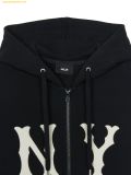  Áo Hoodie Zip MLB Sporty Varsity Shoulder Contrast Hooded Zip-Up NY (Black) 3ATRV0144-50BKS 