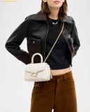  Túi Đeo Chéo Coach Tabby 19 Quilted Leather Top-Handle Bag Chalk CCC12 