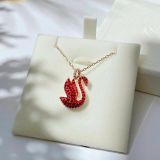  Dây Chuyền, Vòng Cổ Swarovski Swan pendant Swan, Medium, Red, 18k gold plated 5647871 