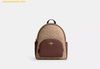 Balo Coach Court Backpack In Blocked Signature Canvas Khaki Logo