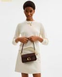  Túi Đeo Vai Coach Tabby Shoulder Bag 20 In Signature Canvas Nâu Logo 