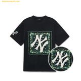  Áo Phông MLB Paisley Big Logo One-Point Short-Sleeve T-Shirt NY (Black) 3ATSI0133-50BKS 