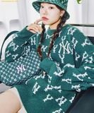  Áo Sweat Len MLB Classic Monogram Overfit Sweater Pullover NY (D.Green) 3AKPM0126-50GND 