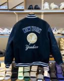  Áo Khoác Bomber New Era Varsity Jacket New York Yankees Đen (Tay Da) 