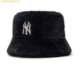  Mũ Bucket Lông MLB Fur Bucket Hat 3AHTF0936-50BKS Đen 