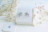  Bông Tai Swarovski Volta Stud Earrings Bow, Small, White, Rhodium Plated 5647579 