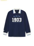  Áo Polo Tay Dài  MLB Varsity Long Sleeve Sports Collar T-Shirt NY (Navy) 3ATSV0944-50NYS 