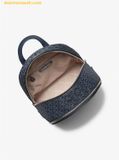  Balo Michael Kors Rhea Medium Signature Logo Backpack Xanh Navy Logo 35S5SRAB2B 