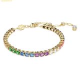  Vòng Tay, Lắc Tay Swarovski Matrix Tennis Bracelet Round shape, Multicolor, Gold tone plating 5685691 
