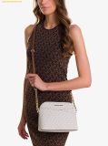  Túi Đeo Chéo Michael Kors Jet Set Travel Medium Logo Dome Crossbody Bag Vanila 35F1GTVC6B 