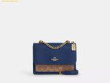  Túi Đeo Chéo Coach Mini Klare Crossbody Bag In Signature Canvas Deep Blue Tan CBR07 