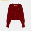 Áo Khoác Cardigan BADBLOOD Pure Classic Button-Up Round Cardigan  - Red w-cdg24-045 Đỏ