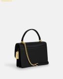  Túi Xách Coach Klare Top Handle Bag In Signature Canvas Đen Logo Size 26 CY687 