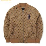  Áo Khoác Bomber MLB Diamond Monogram Jacquard Baseball Jumper B (Beige) 3AJPM0224-43BGS Màu Nâu 