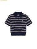  Áo Polo MLB Women's Varsity Stripe Crop Collar T-Shirt BOS (Navy) 3FPQV0253-43NYS 