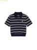 Áo Polo MLB Women's Varsity Stripe Crop Collar T-Shirt BOS (Navy) 3FPQV0253-43NYS
