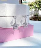  Khuyên Tai, Bông Tai Swarovski Stella Drop Earrings Kite Cut, Star, White, Rhodium Plated 5652002 