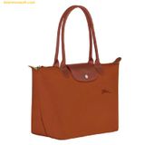  Túi Tote Longchamp Le Pliage Green M Tote Bag Cognac - Recycled canvas 